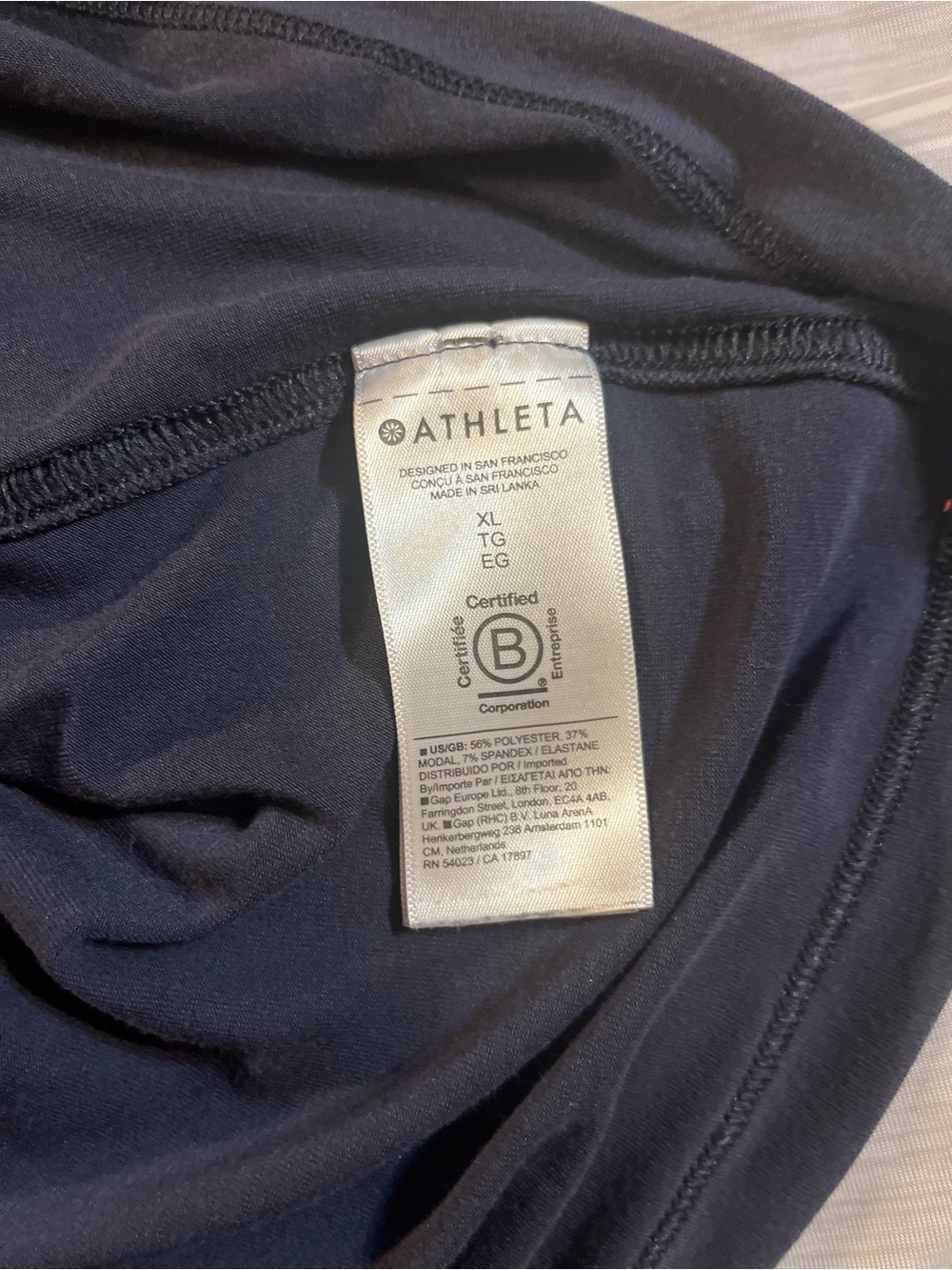 Athleta Women’s Relaxed Fit Lightweight Navy Long Sleeve Top Size XL - Picture 4 of 9